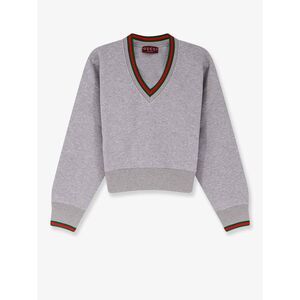 Gucci Women Cotton Sweatshirt With Web Detail